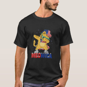 Meowica Hauskatze 4h Juli Patriotische Amerikanisc T-Shirt