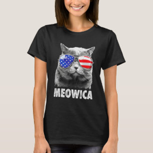 Meowica Katze 4. Juli Merica Männer Frauen Usa Ame T-Shirt