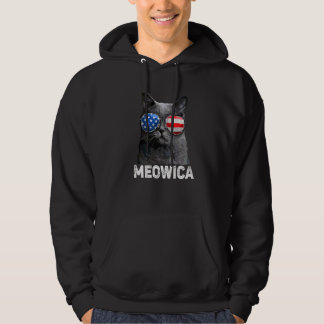 Meowica Katze 4. Juli Merica Men Usa American Fl Hoodie
