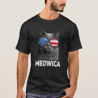 Meowica Katze 4. Juli Merica Men Usa American Fl T-Shirt