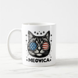 Meowica Katze 4. Juli Shirt - Patriotische Katze L Kaffeetasse