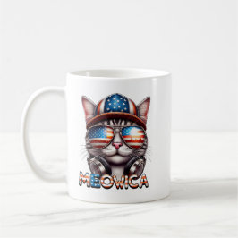 Meowica Katze 4. Juli Shirt - Patriotische Katze L Kaffeetasse