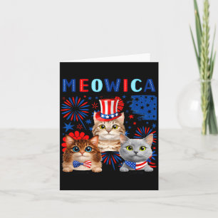 Meowica Patriotische Katzen 4. Juli Lustige Katzen Karte