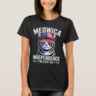 Meowica Unabhängigkeit von Katzen zu Patriotischen T-Shirt