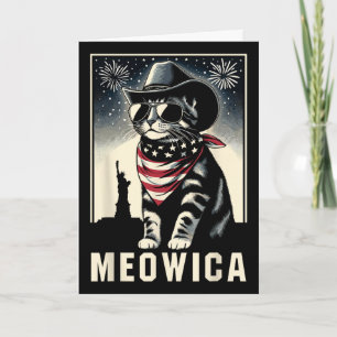 Meowica USA Amerika Katze 4. Juli Lustig Patriotis Karte