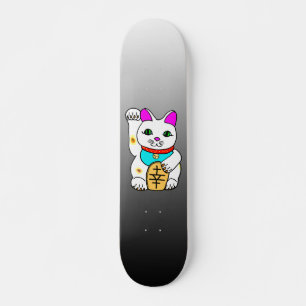 MEOWIES LUCKY CAT MANEKI NEKO GRAU / SCHWARZ SKATEBOARD
