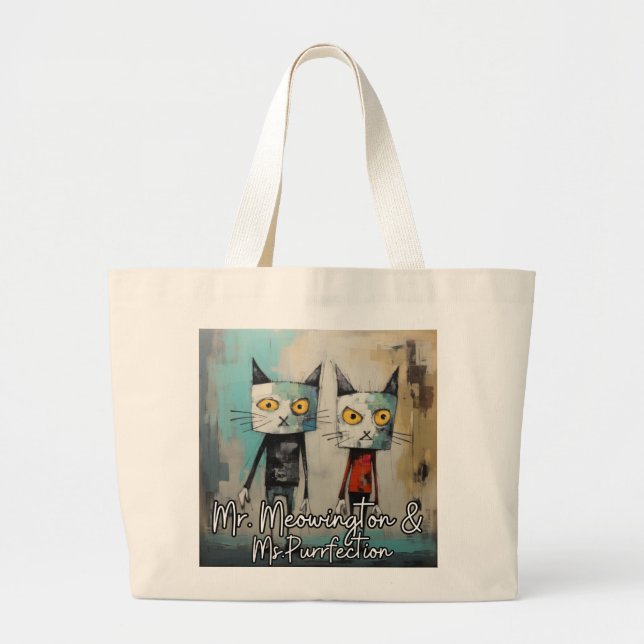 Meowington & Ms. Purfection Jumbo Stoffbeutel (Vorne)