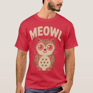 Meowl Katze Eule Hybrid Lustiges Meme Gehirn Fäule T-Shirt