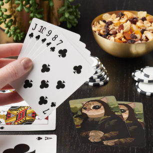 Meowlisa Lustige Mona Lisa Katzen Gesicht Spielkarten