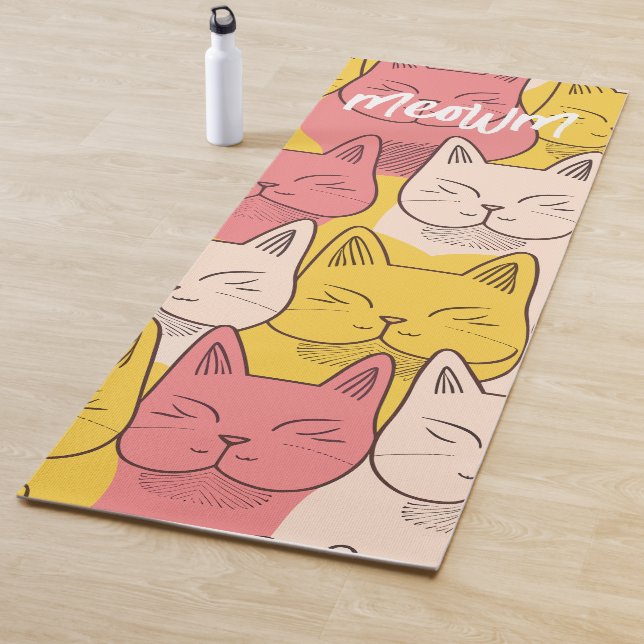 Meowmaste: Niedliche weibliche Yoga Mat für Katzen Yogamatte (Beispiel)