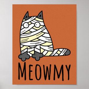 Meowmy Mummy Cat - Funny Pet Halloween Poster