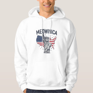 Meownica Patriotische Katze Vintage Vektor Design_ Hoodie