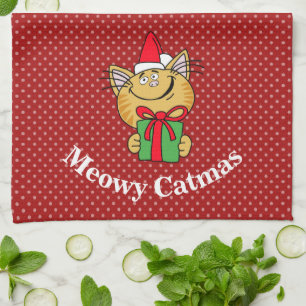 Meowo Catmas Noël Chat Serviette de cuisine
