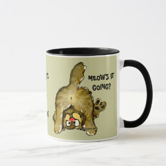 Meows il allant ? Tasse de chat de bande dessinée