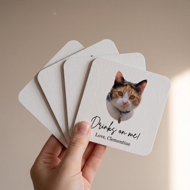Meowsip Untersetzer (Coaster (Square) - Hand)