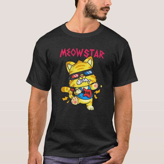 Meowstar und lange Live Rock and Roll T-Shirt (Vorderseite)