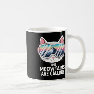 Meowtains rufen lustigen Skifahren Katzenliebhaber Kaffeetasse