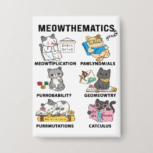 Meowthematik Lustige Mathe-Katzen-Witze Für Mathe- Button