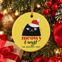 Meowy & Bright Ornement de Noël Personnalisé pour