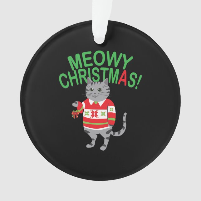 Meowy Cat Christmas Ornament (Vorderseite)