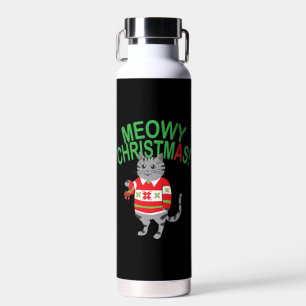Meowy Cat Christmas Trinkflasche