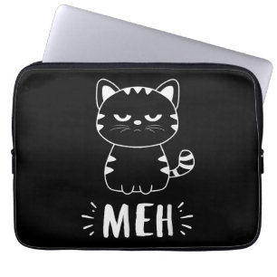 Meowy Cat Lovers Women Girls Meh Cat - Funny Cat Laptopschutzhülle