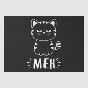 Meowy Cat Lovers Women Girls Meh Cat - Funny Cat Seidenpapier