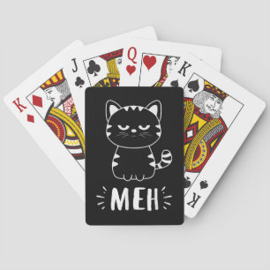Meowy Cat Lovers Women Girls Meh Cat - Funny Cat Spielkarten