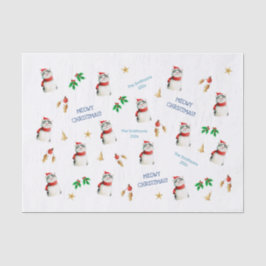 Meowy Cat Niedlich Personalisierte Weihnachten Seidenpapier