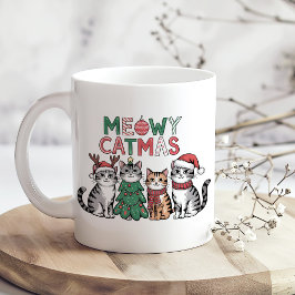 Meowy Catmas Cute Christmas Cats – Funny Holiday Kaffeetasse