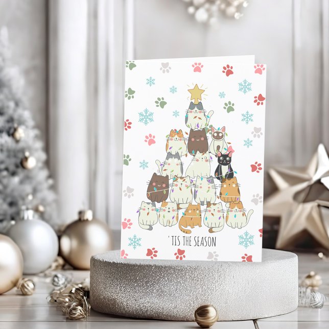 Meowy Catmas Feiertagskarte (The purr-fect Christmas card for cat lovers!)