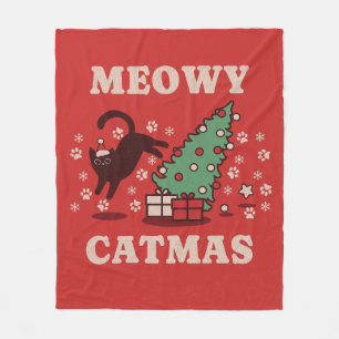 Meowy Catmas Fleecedecke