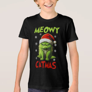 Meowy Catmas Funny Cat Weihnachtsgeschenke Katzen Tri-Blend Shirt