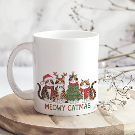 Meowy Catmas Funny Christmas Cats Holiday Gift Kaffeetasse