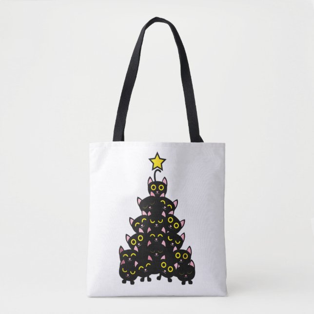 Meowy Catmas Funny Christmas Tasche (Vorderseite)
