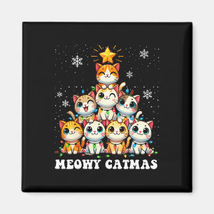 Meowy Catmas Funny Christmas Trem Lights Niedliche Magnet