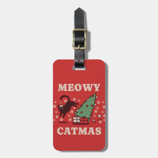 Meowy Catmas Gepäckanhänger (Vorderseite vertikal)