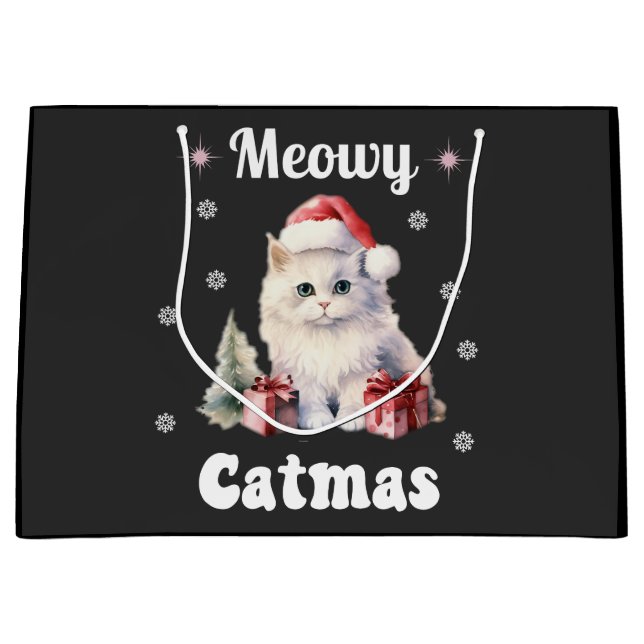 Meowy Catmas Große Geschenktüte (Vorderseite)