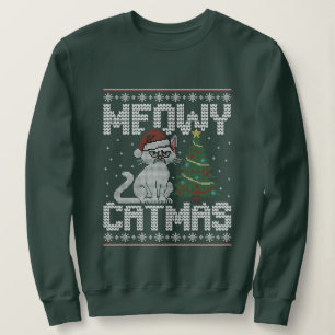 Meowy Catmas - Hässlicher Weihnachtsmann-Kater Sweatshirt