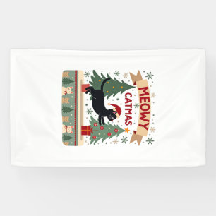 Meowy Catmas, hässlicher Weihnachtspullover, Katze Banner