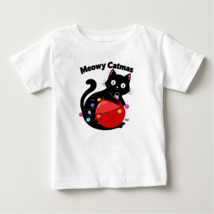 Meowy Catmas - Katze mit Weihnachtsdekoration Baby T-shirt