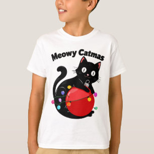 Meowy Catmas - Katze mit Weihnachtsdekoration T-Shirt