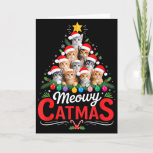 Meowy Catmas Katze Weihnachtsbaum Xmas Mädchen Jun Karte