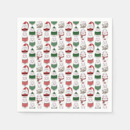 Meowy Catmas lustige und Niedliche Weihnachtskatze Serviette