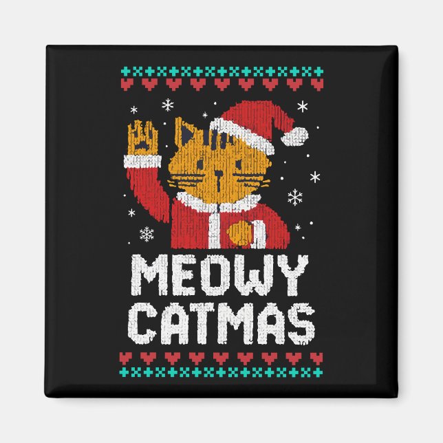 Meowy Catmas Magnet (Vorne)