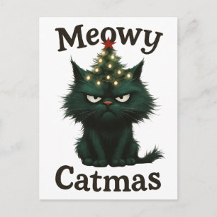 Meowy Catmas Moody Katze Postkarte