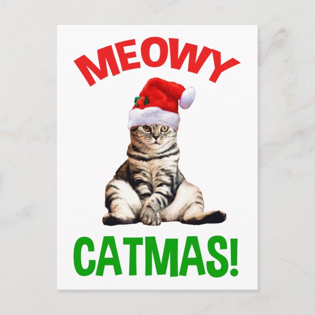 Meowy Catmas! Postkarte (Vorderseite)