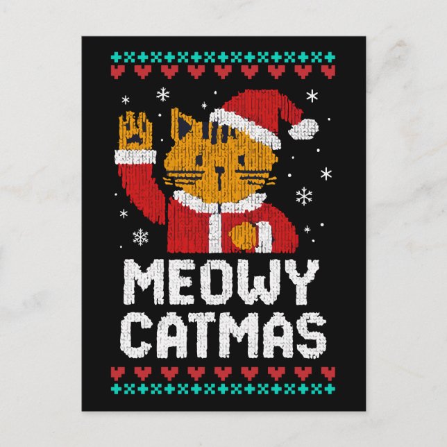 Meowy Catmas Postkarte (Vorderseite)