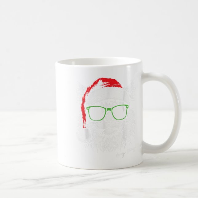 Meowy Catmas Santa Hat Cute Cat Christmas Pajamas  Kaffeetasse (Rechts)