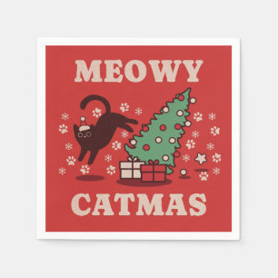 Meowy Catmas Serviette